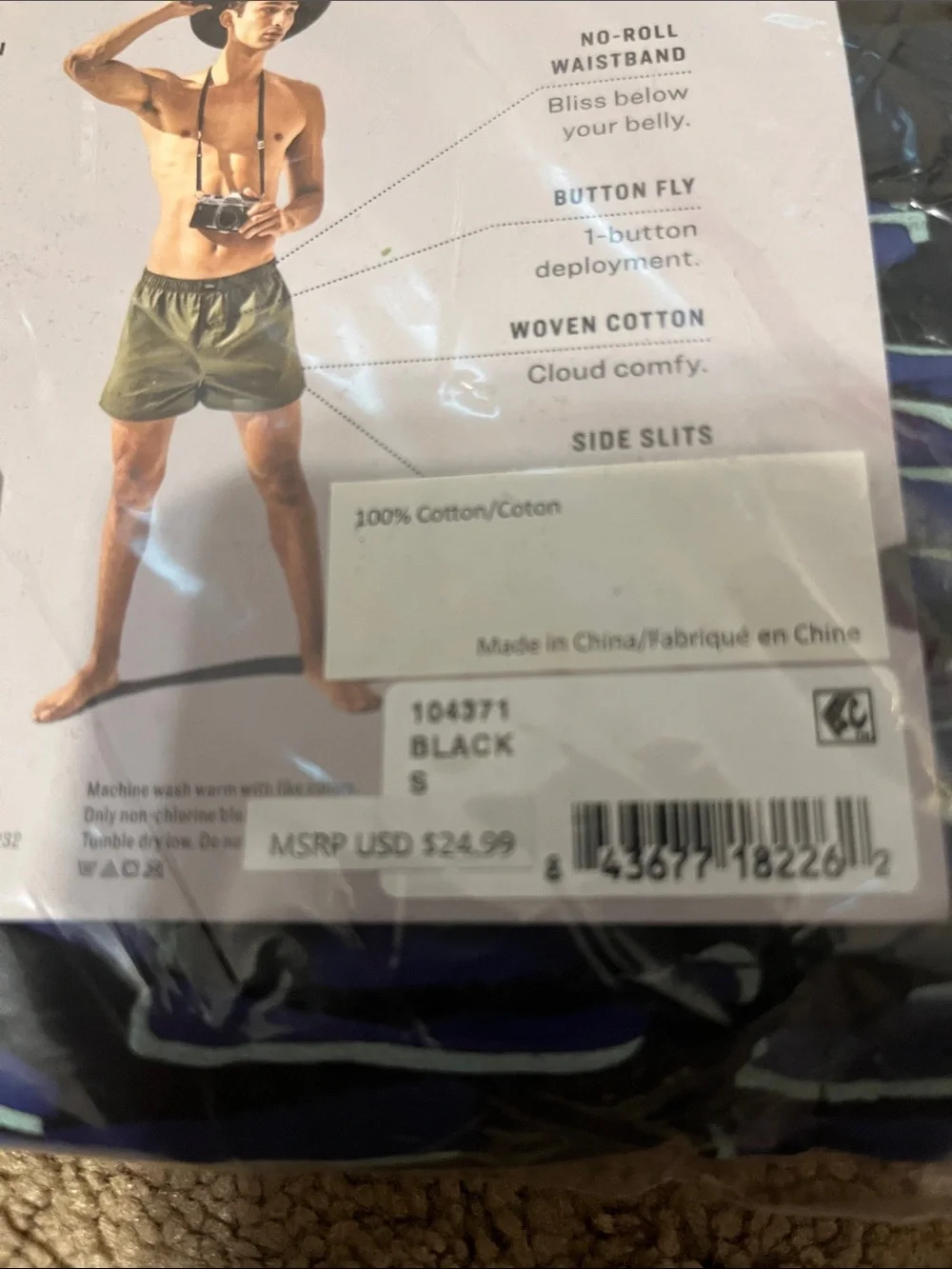 Pair of Thieves The Woven Ones Men's Boxer Shorts - Black & Navy Stripe